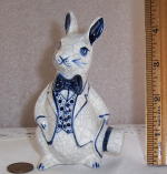 The Potting Shed Dedham Pottery Rabbit with Tophat Figurine