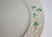 (image for) Vintage Belleek Luncheon Salad Plate Shamrock 3rd Green Mark B