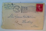(image for) GINN Perfin 1913 Cover Chelsea Flag Cancel