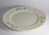 (image for) Vintage Belleek Luncheon Salad Plate Shamrock 3rd Green Mark B