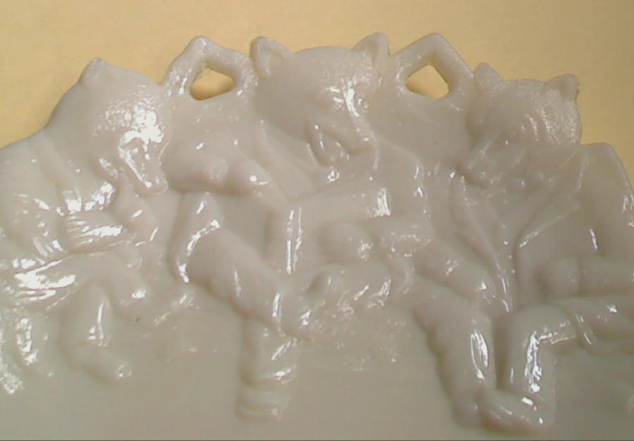 (image for) Westmoreland Three Bears or Three Bad Wolves Milk Glass Plate